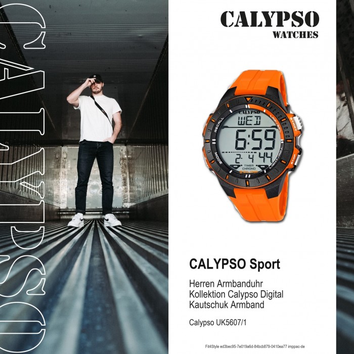 Calypso Herren Funktionsuhr orange-schwarz UK5607/1 Kollektion Uhren
