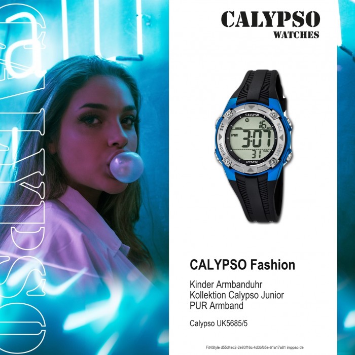 Calypso Kinder Armbanduhr Digital Crush K5736/4 Quarz-Uhr PU lila