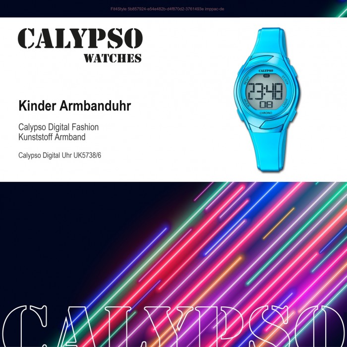 Calypso Kinder Armbanduhr Digital Crush K5738/6 Quarz-Uhr PU blau UK5738/6