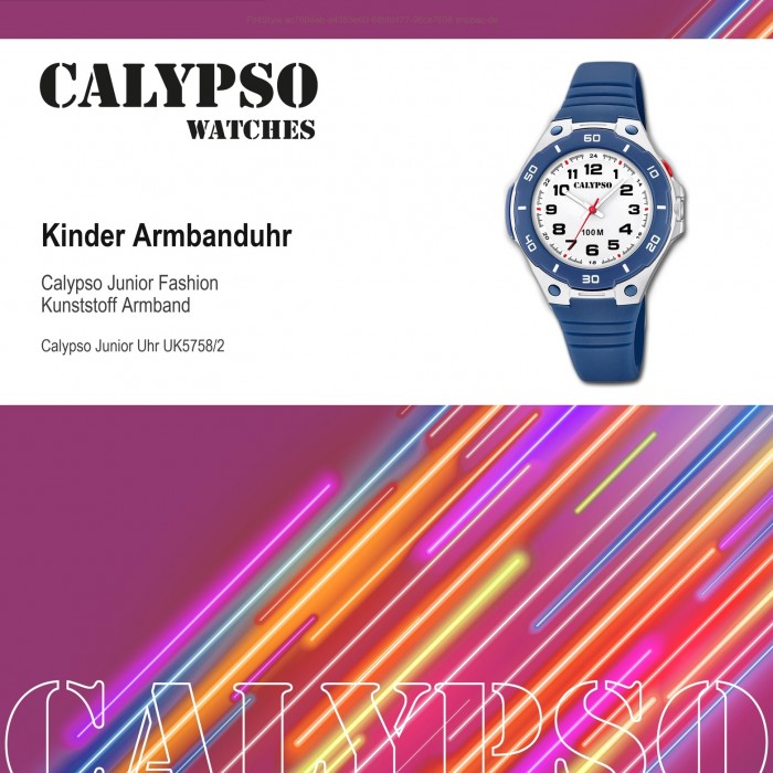 K5758/2 Kinder Calypso Time UK5758/2 Quarz-Uhr PU blau Sweet Armbanduhr