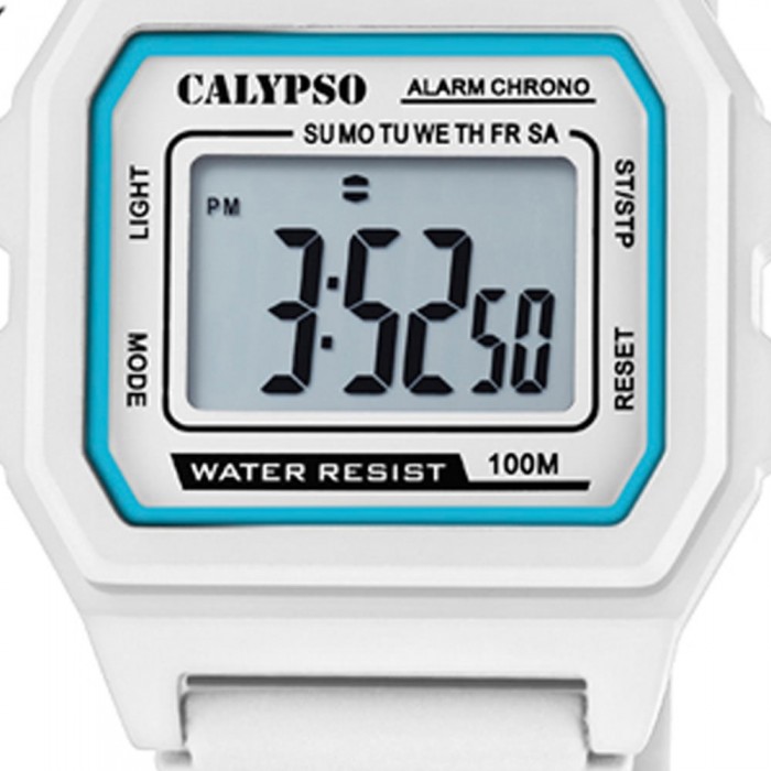 Calypso Herren Armbanduhr Sport K5805/1 Digital Kunststoff weiß UK5805/1