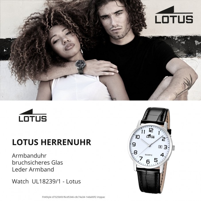 klassisch Herren-Uhr Analog Lederband - - - Leder - LOTUS UL18239/1 - Quarz