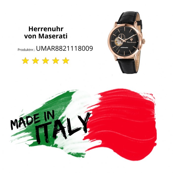 Maserati Herren Armbanduhr UMAR8821118009 Analog schwarz EPOCA Leder