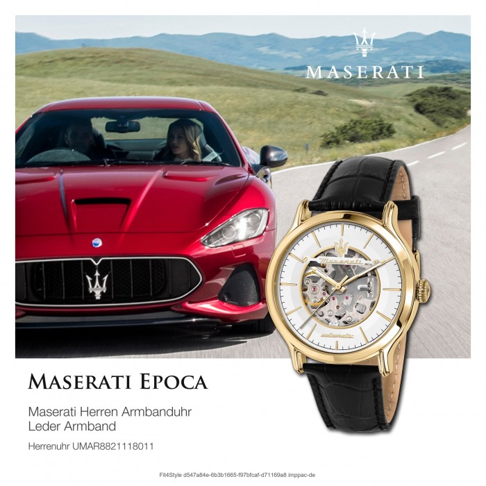 Maserati Herren Armband Epoca Automatik Leder schwarz UMAR8821118011