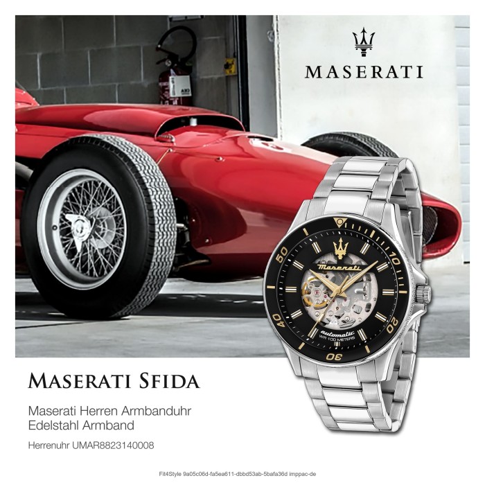 Maserati Herrenuhr Sfida Automatik Edelstahl silber UMAR8823140008