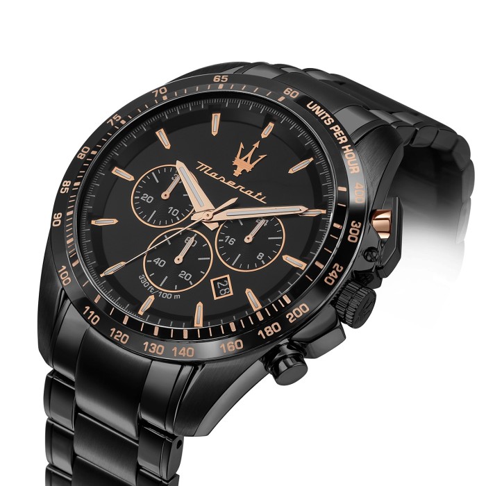 Maserati Herrenuhr Traguardo Chrono Edelstahl schwarz UMAR8873612050