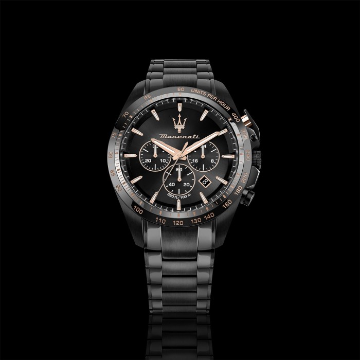 Maserati Herrenuhr Traguardo Chrono Edelstahl schwarz UMAR8873612050