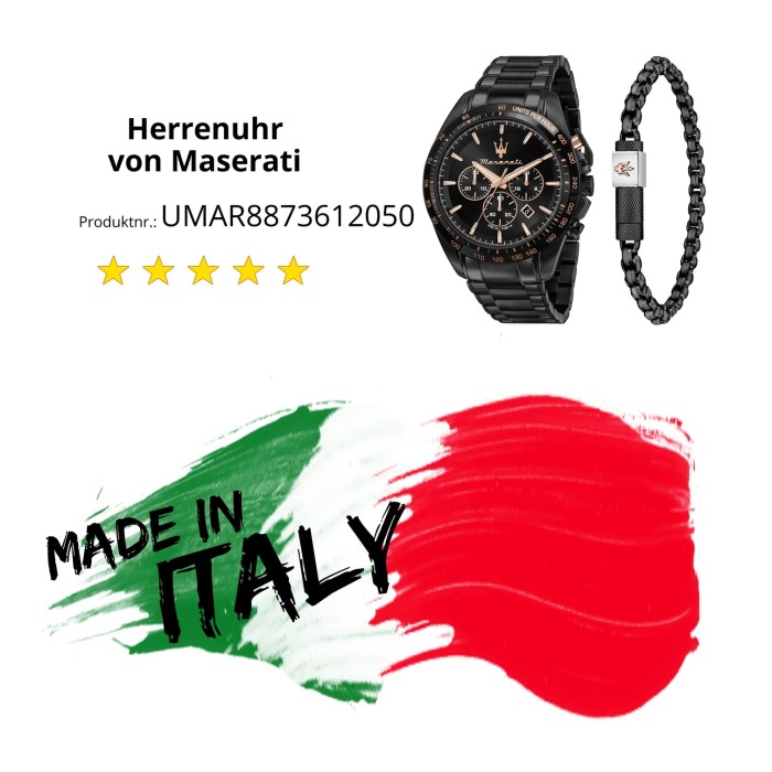 Maserati Herrenuhr Traguardo Chrono Edelstahl schwarz UMAR8873612050