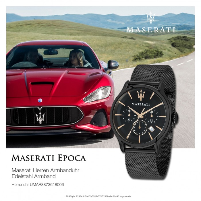 Epoca Chrono Armbanduhr schwarz Herren Edelstahl UMAR8873618006 Maserati