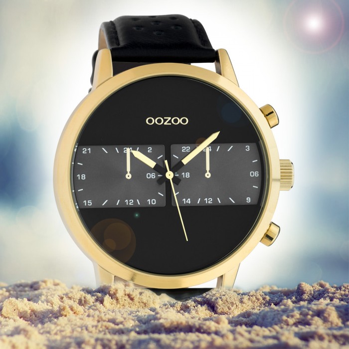 Oozoo Herren Armbanduhr Timepieces C10516 Analog Leder schwarz UOC10516