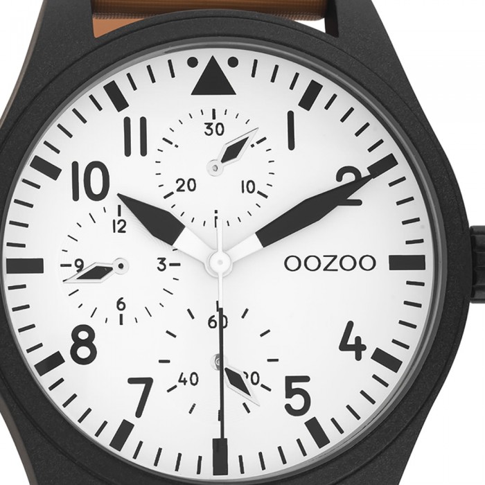 Timepieces C11005 UOC11005 Herren orange Oozoo Analog Leder Armbanduhr