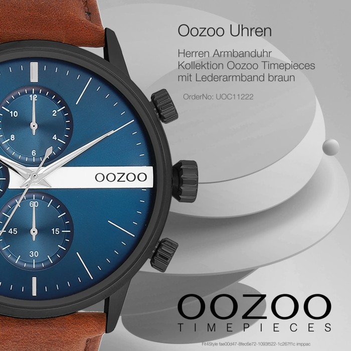 Oozoo Herren Armbanduhr Timepieces Analog Leder braun UOC11222