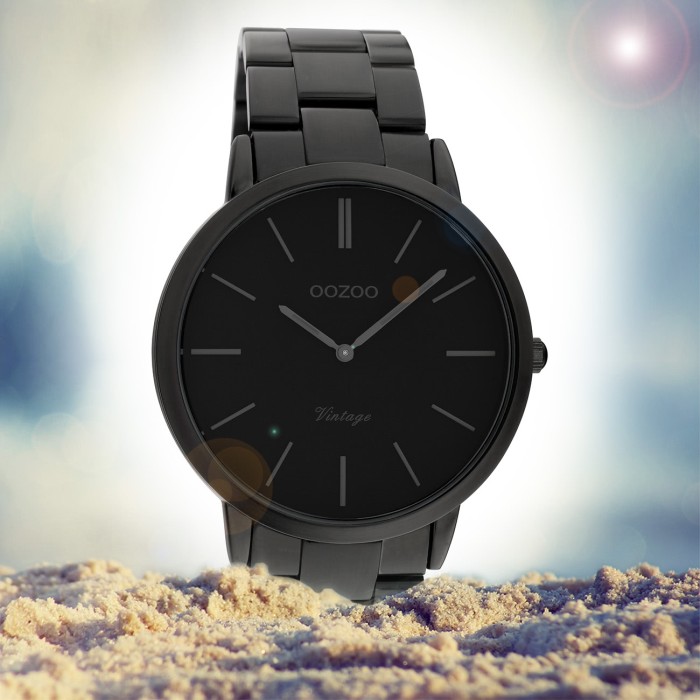 Oozoo Damen Armbanduhr Ultra Slim C20025 Analog Edelstahl schwarz UOC20025