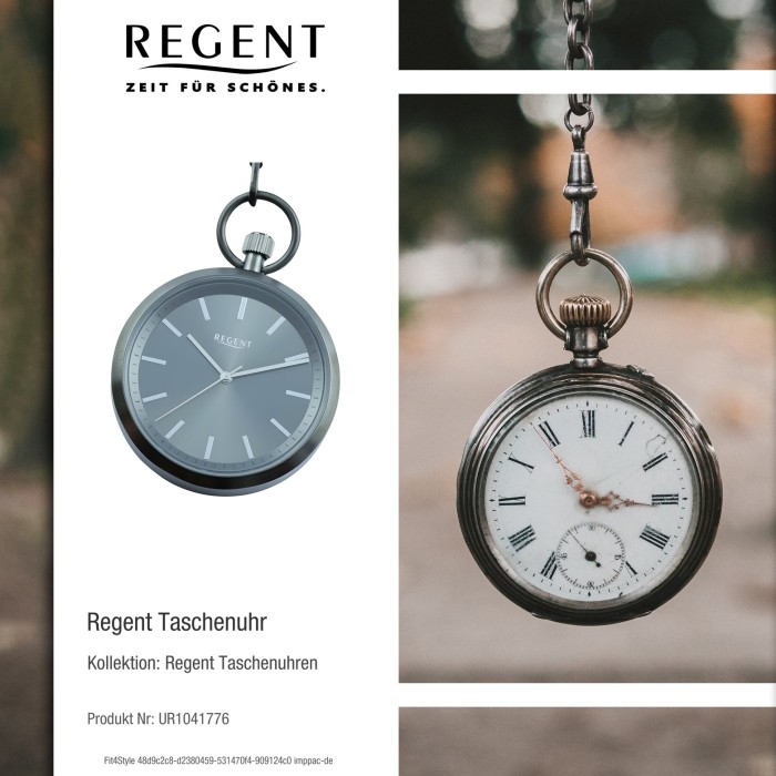 Regent Herren Taschenuhr Analog Gehäuse grau UR1041776 | Taschenuhren