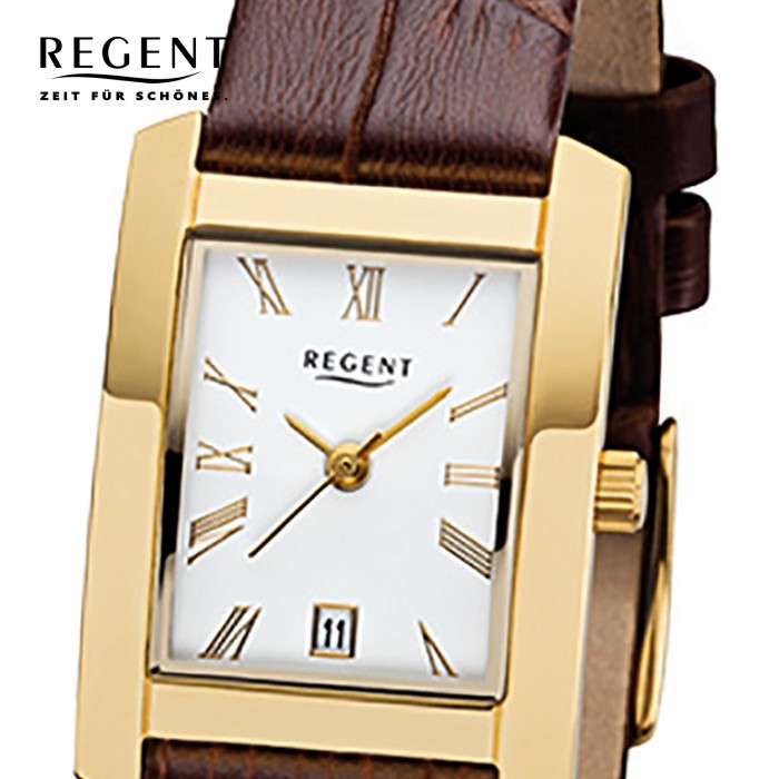Regent braun Damen-Armbanduhr Quarz-Uhr Leder-Armband 32-F-1069 URF1069