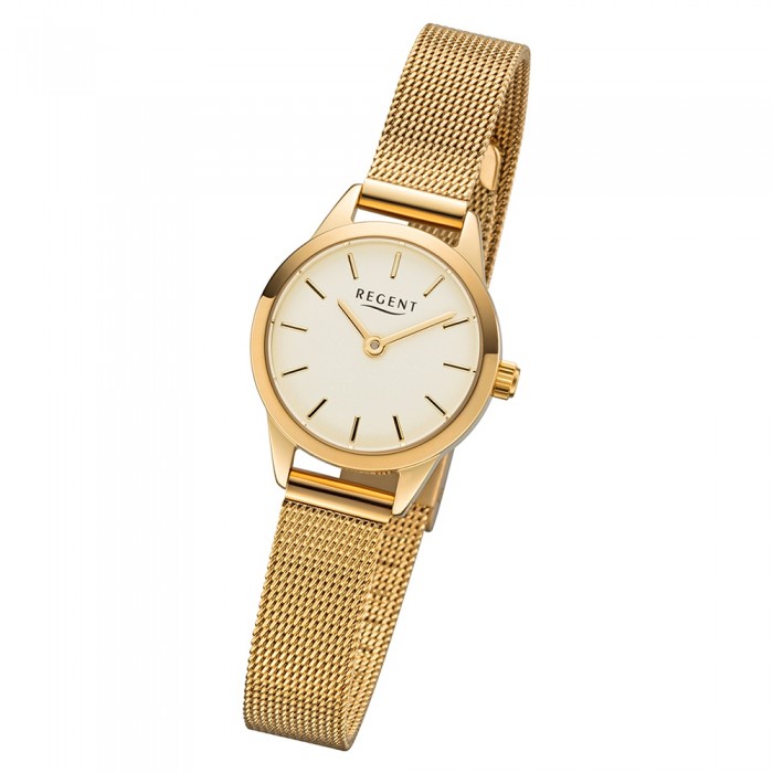 Damen Armbanduhr Analog F-1166 gold Regent Metall Quarz-Uhr URF1166