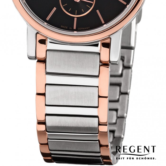 Regent Damen-Armbanduhr Quarz-Uhr Edelstahl-Armband silber rosegold Uhr  URGM1410